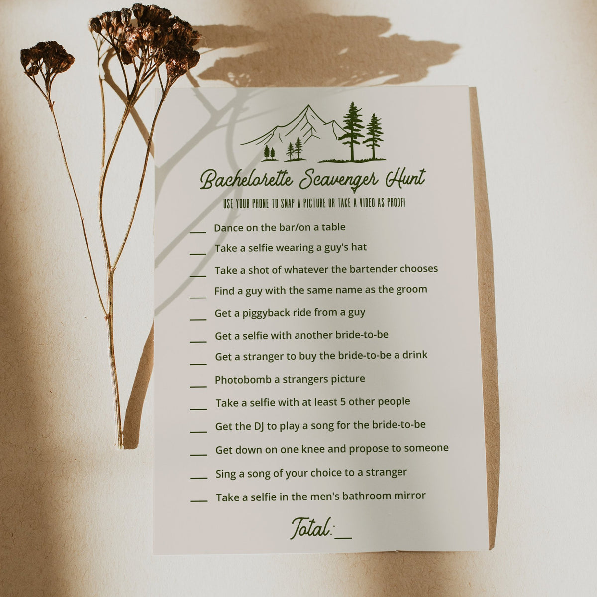 Camp Bachelorette Party Scavenger Hunt - SincerelyByNicole