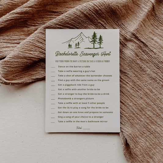 Camp Bachelorette Party Scavenger Hunt Game - SincerelyByNicole