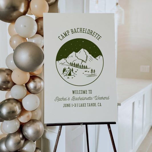 Camp Bachelorette Welcome Sign Template Editable In Canva TESS - SincerelyByNicole