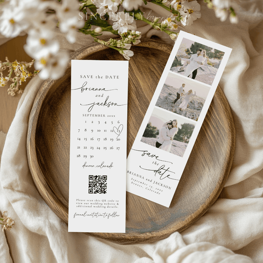 Canva Editable Photo Strip Save the Date OLIVIA - SincerelyByNicole