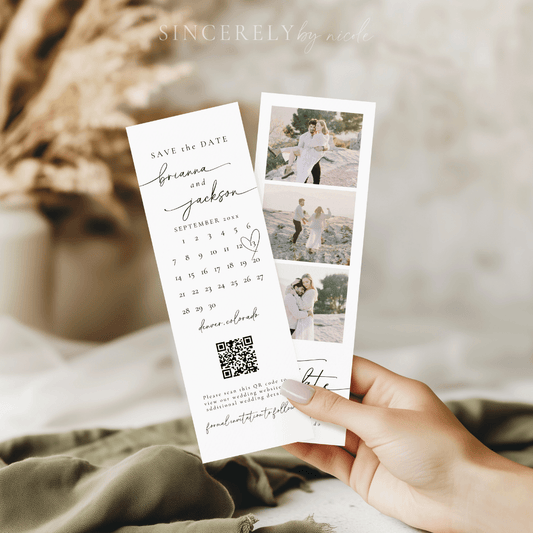 Canva Editable Photo Strip Save the Date OLIVIA - SincerelyByNicole