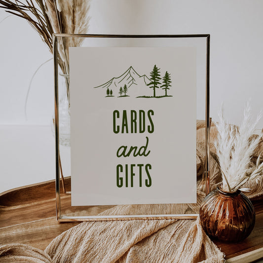 Cards And Gifts Sign Camp Bachelorette Mountain Wedding - SincerelyByNicole