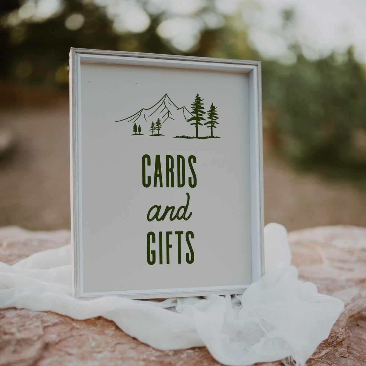 Cards And Gifts Sign Camp Bachelorette Mountain Wedding - SincerelyByNicole