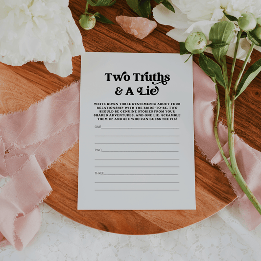 Disco Bachelorette Two Truths and a Lie Fun Bachelorette Party Game - SincerelyByNicole