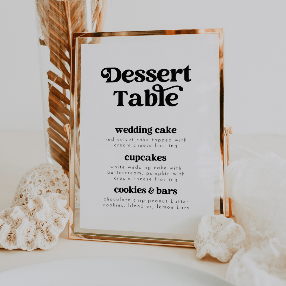 Disco Themed Wedding Dessert Table Sign Template - SincerelyByNicole