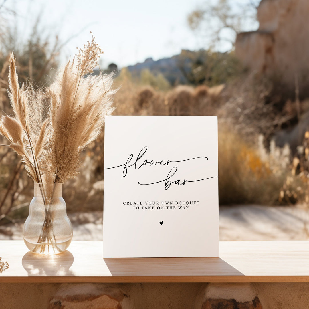 Instant Download Printable Modern Script Bridal Shower Flower Bar Sign ...