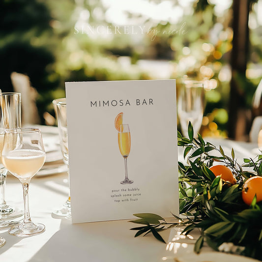 Elegant Bridal Shower Mimosa Bar Sign - SincerelyByNicole