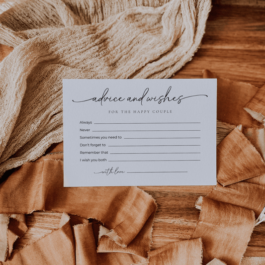 Elegant Newlywed Advice and Well Wishes Cards - SincerelyByNicole