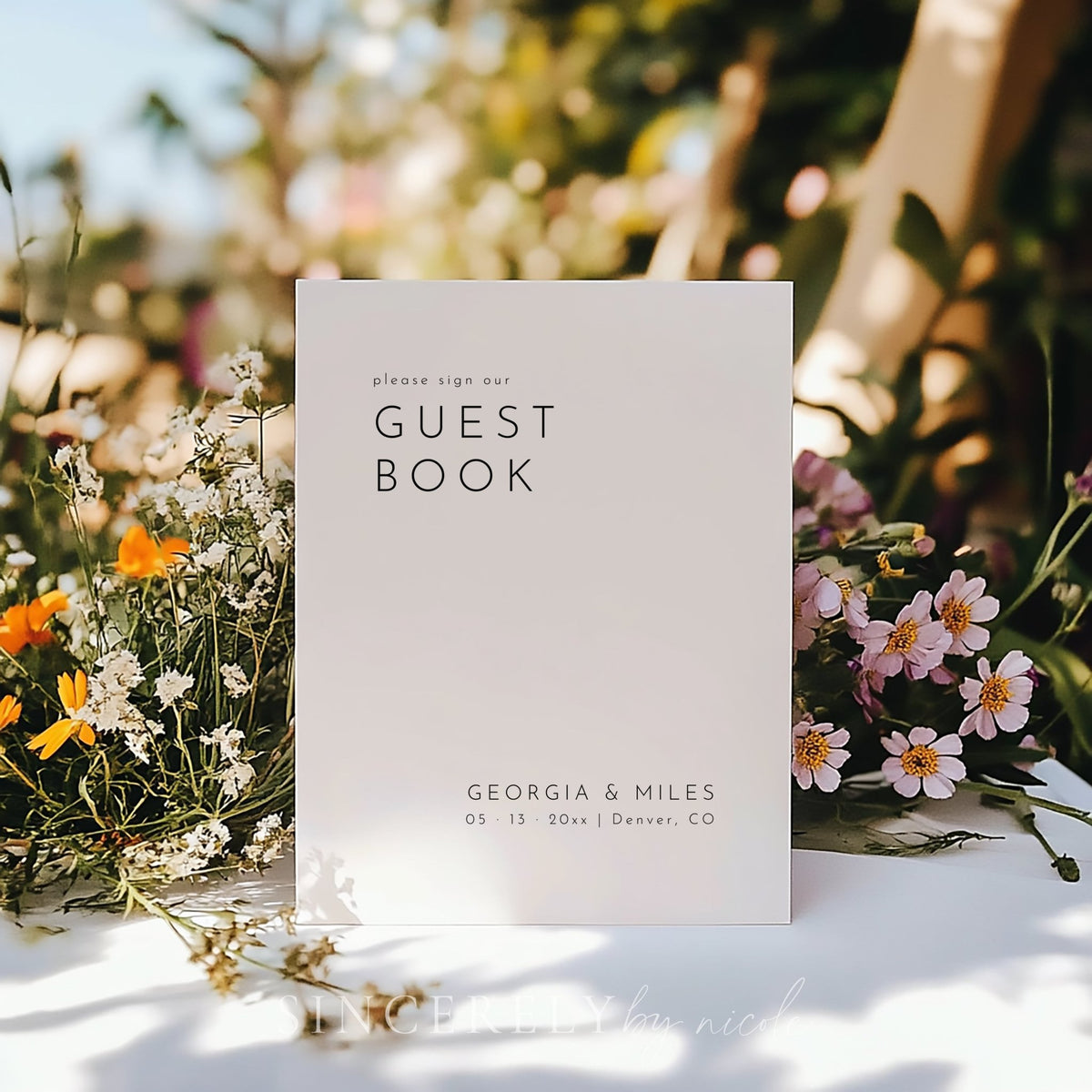 Elegant Wedding Guest Book Sign - SincerelyByNicole