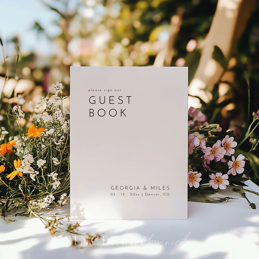 Elegant Wedding Guest Book Sign - SincerelyByNicole