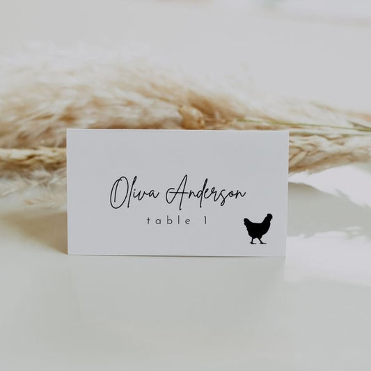 Elegant Wedding Place Cards With Meal Choice Icons Editable in Canva JULIET - SincerelyByNicole