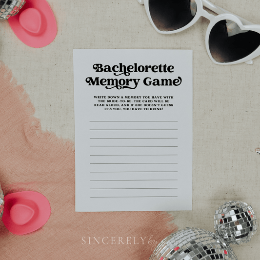 Favorite Memory With The Bride Retro Bachelorette Game - SincerelyByNicole