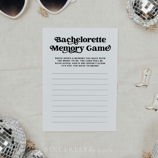 Favorite Memory With The Bride Retro Bachelorette Game - SincerelyByNicole