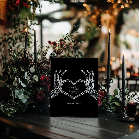 Gothic Wedding Cards and Gifts Tabletop Sign Printed + Shipped or Canva Template - SincerelyByNicole