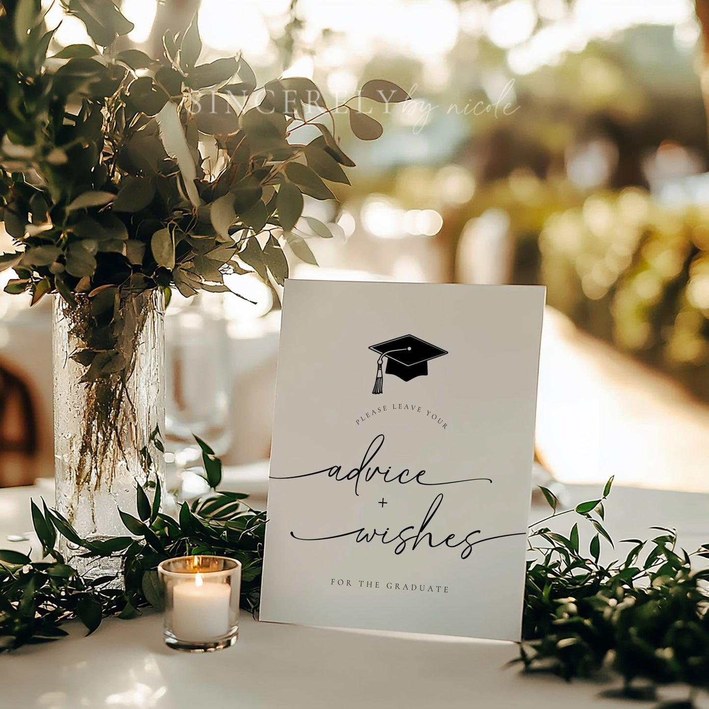 Graduation Advice and Wishes Sign and Card Graduation Party Activity - SincerelyByNicole