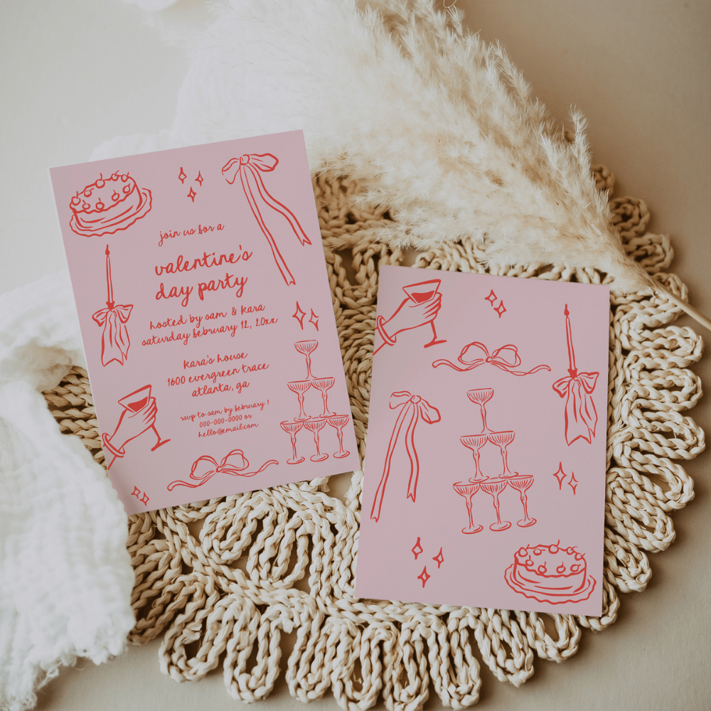 Hand Drawn Valentine's Day Party Invitation - SincerelyByNicole