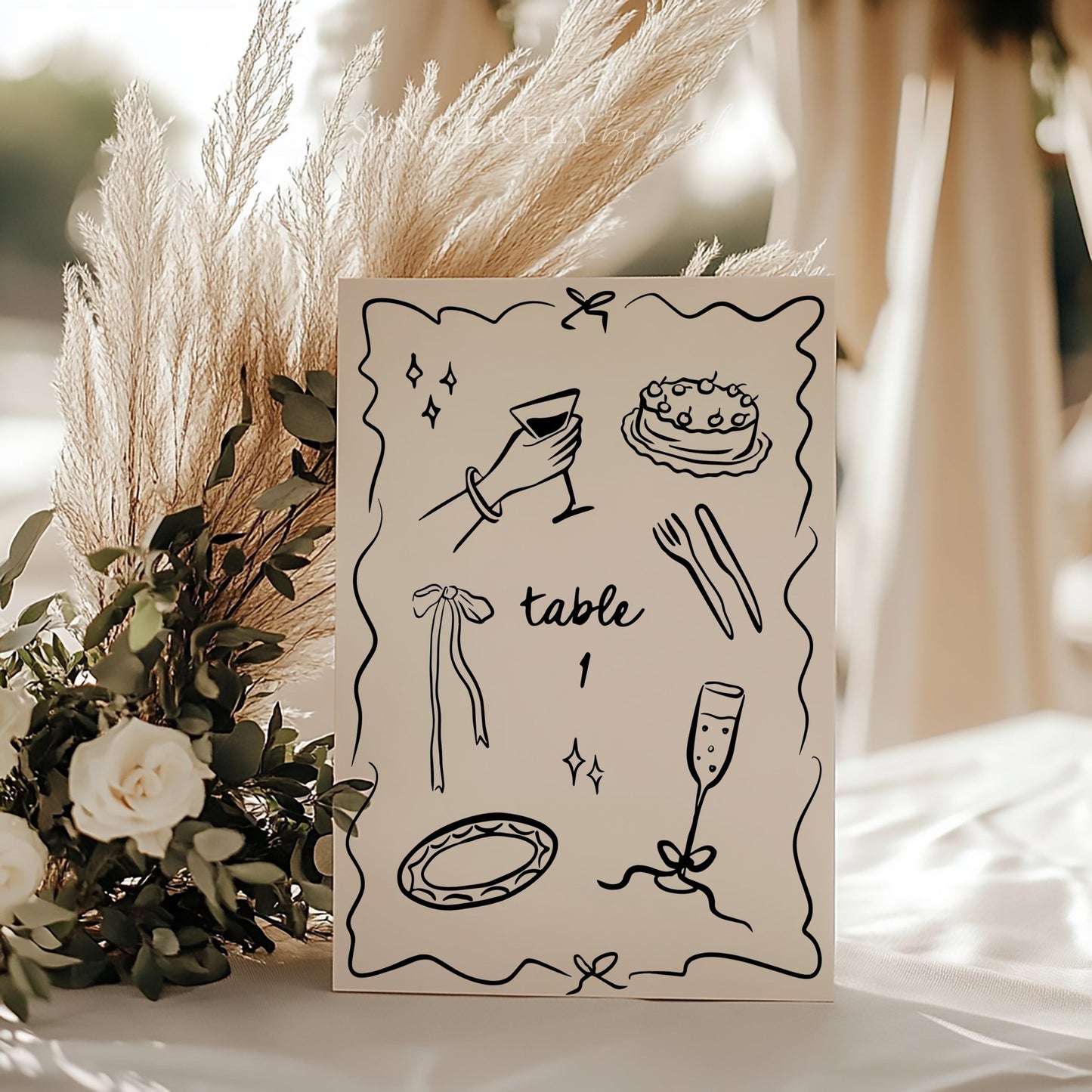 Hand Drawn Wedding Table Numbers - SincerelyByNicole