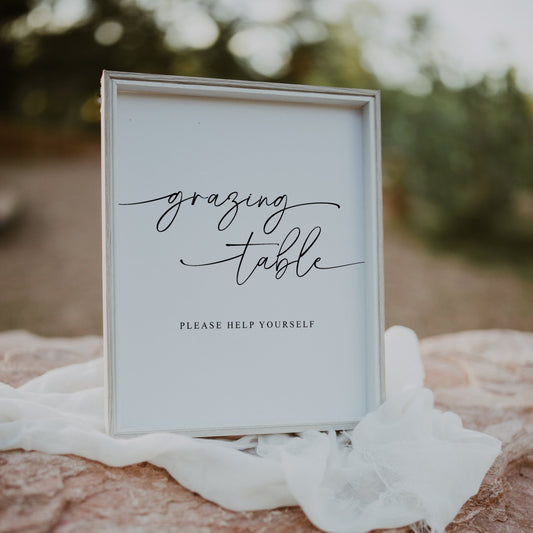 Minimalist Elegant Bridal Shower Grazing Table Sign - SincerelyByNicole