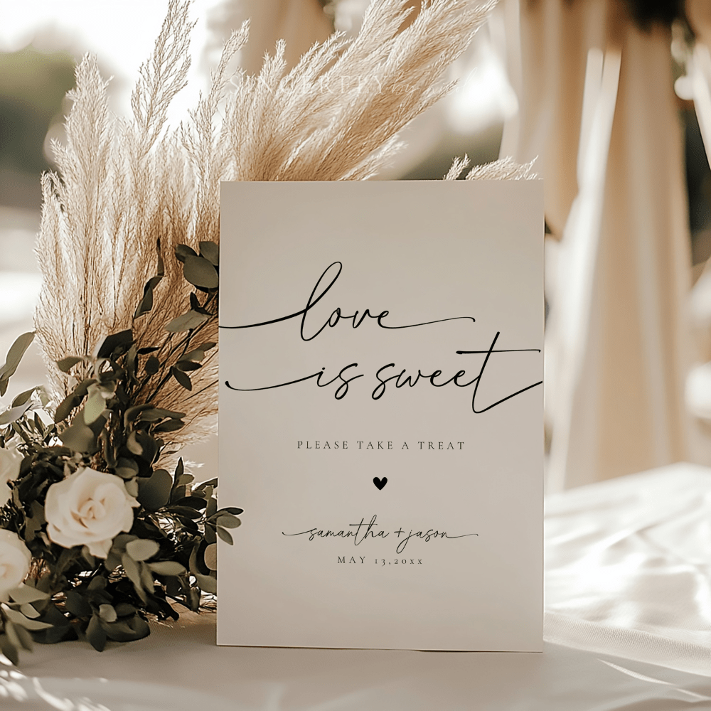 Minimalist Love is Sweet Please Take A Treat Sign - SincerelyByNicole