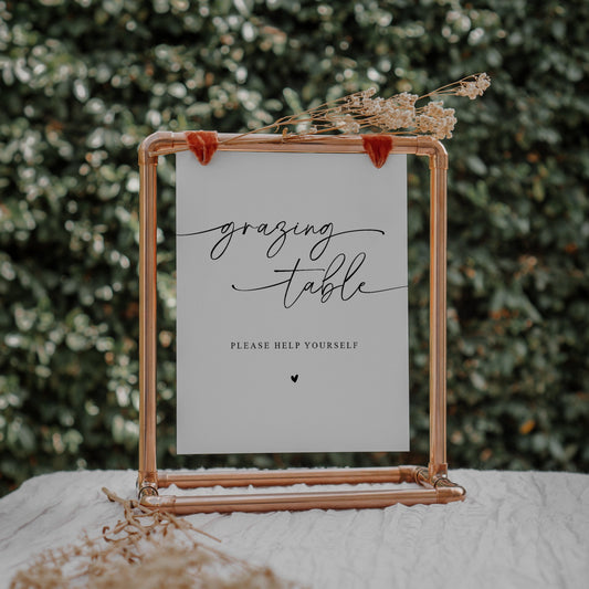 Modern Bridal Shower Grazing Station Sign - SincerelyByNicole