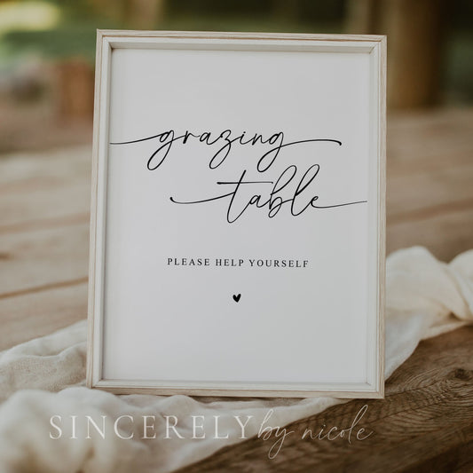 Modern Bridal Shower Grazing Station Sign - SincerelyByNicole