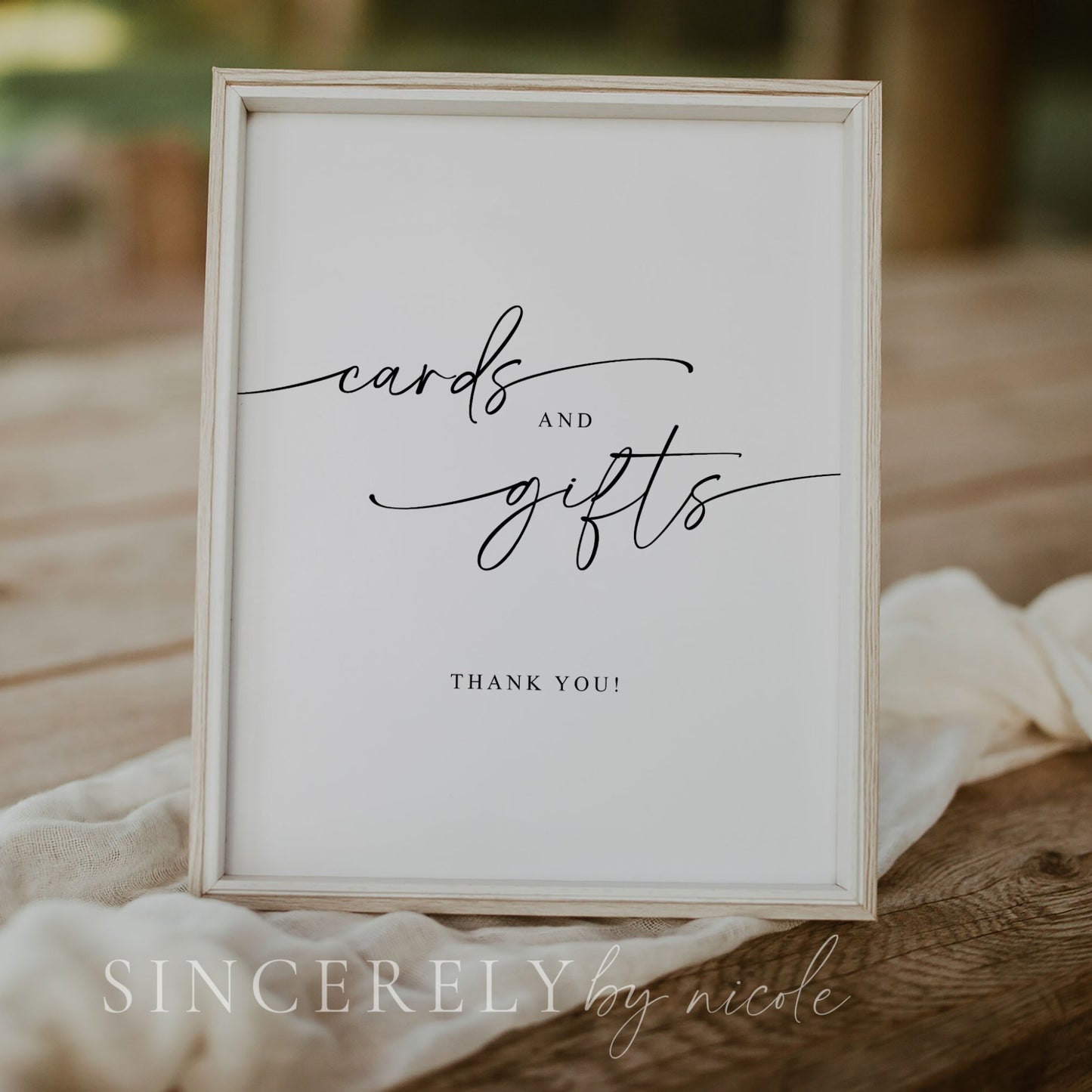 Modern Elegant Bridal Shower Cards And Gifts Table Sign - SincerelyByNicole