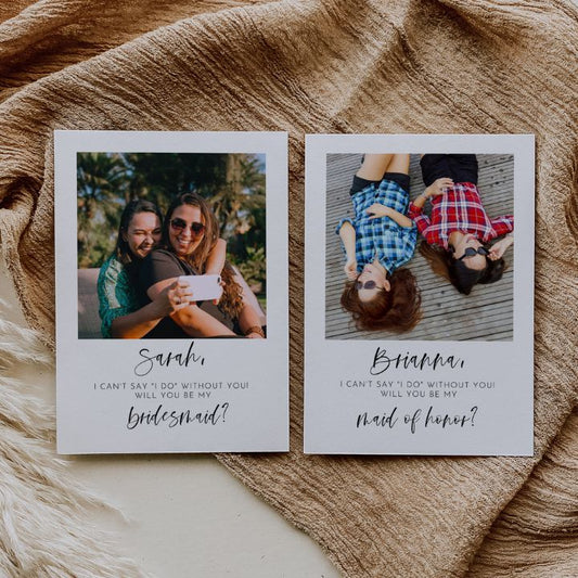 Modern Elegant Photo Bridesmaid and Maid Of Honor Proposal Templates Editable In Canva HARPER - SincerelyByNicole