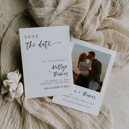 Modern Elegant Save The Date Template Editable In Canva HARPER - SincerelyByNicole
