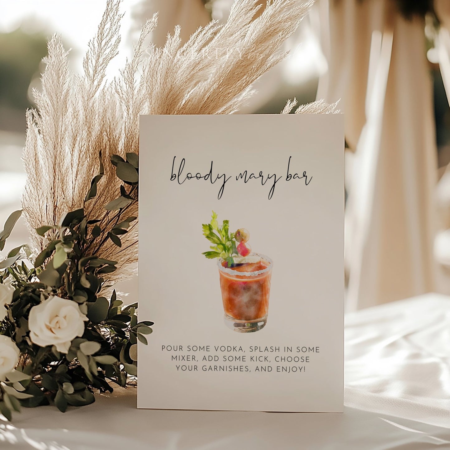 Modern Minimalist Bloody Mary Bar Sign - SincerelyByNicole