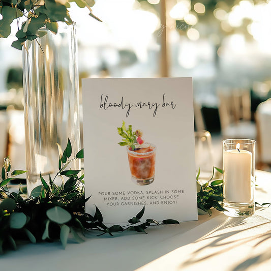 Modern Minimalist Bloody Mary Bar Sign - SincerelyByNicole