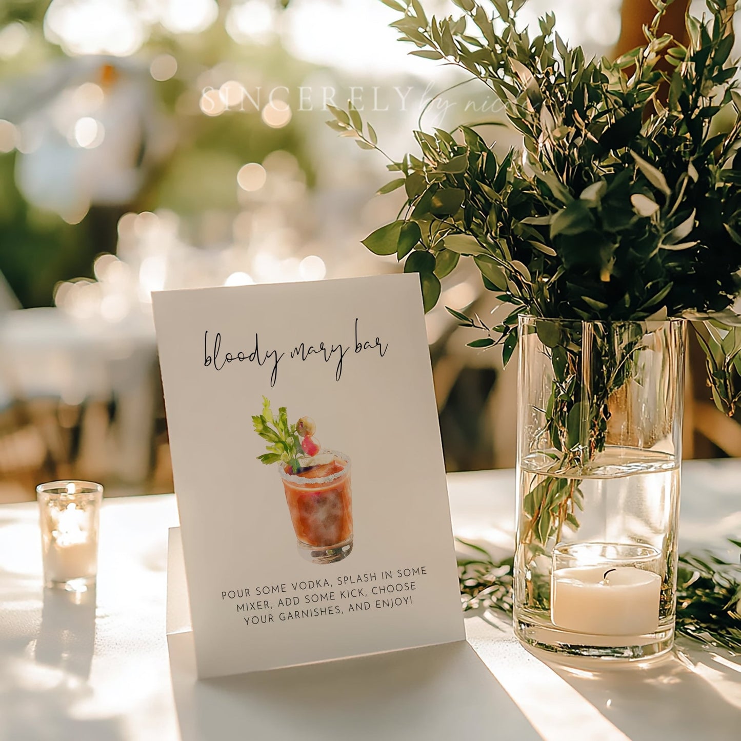 Modern Minimalist Bloody Mary Bar Sign - SincerelyByNicole