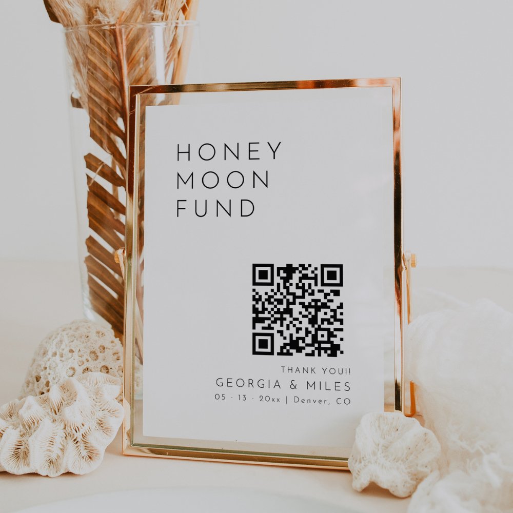 Modern Minimalist Honeymoon Fund Sign HARLOW - SincerelyByNicole