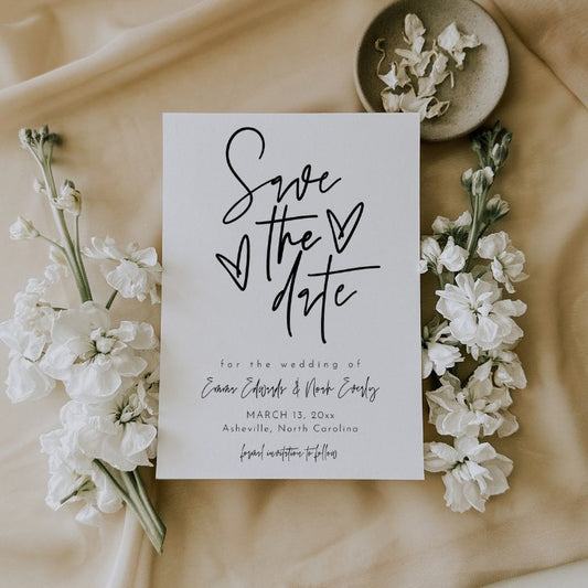 Modern Minimalist Photo Save The Date Template Editable In Canva SOFIA - SincerelyByNicole