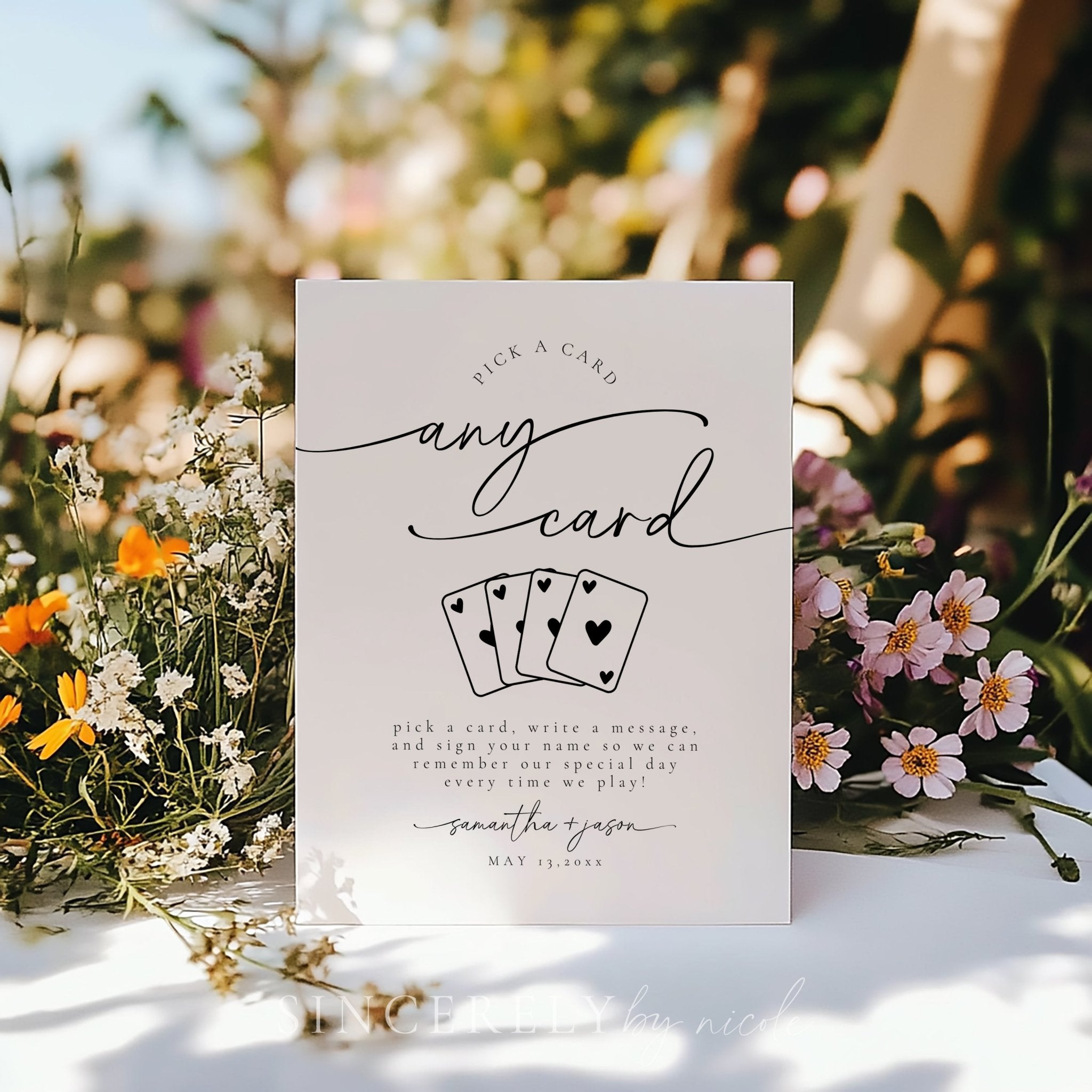 Modern Minimalist Pick A Card Wedding Guestbook Sign – SincerelyByNicole