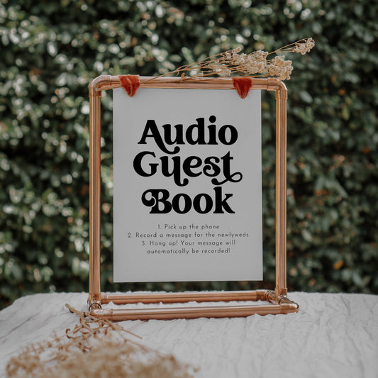 Modern Retro Wedding Phone Guest Book Sign - SincerelyByNicole