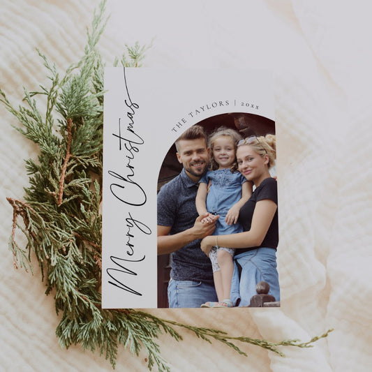 Modern Simple Photo Christmas Card Template Editable In Canva OLIVIA - SincerelyByNicole
