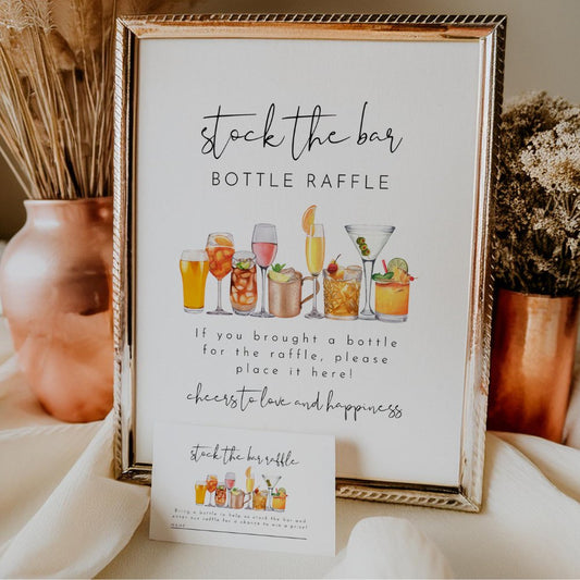 Modern Stock The Bar Raffle Sign and Ticket Template EMMA - SincerelyByNicole