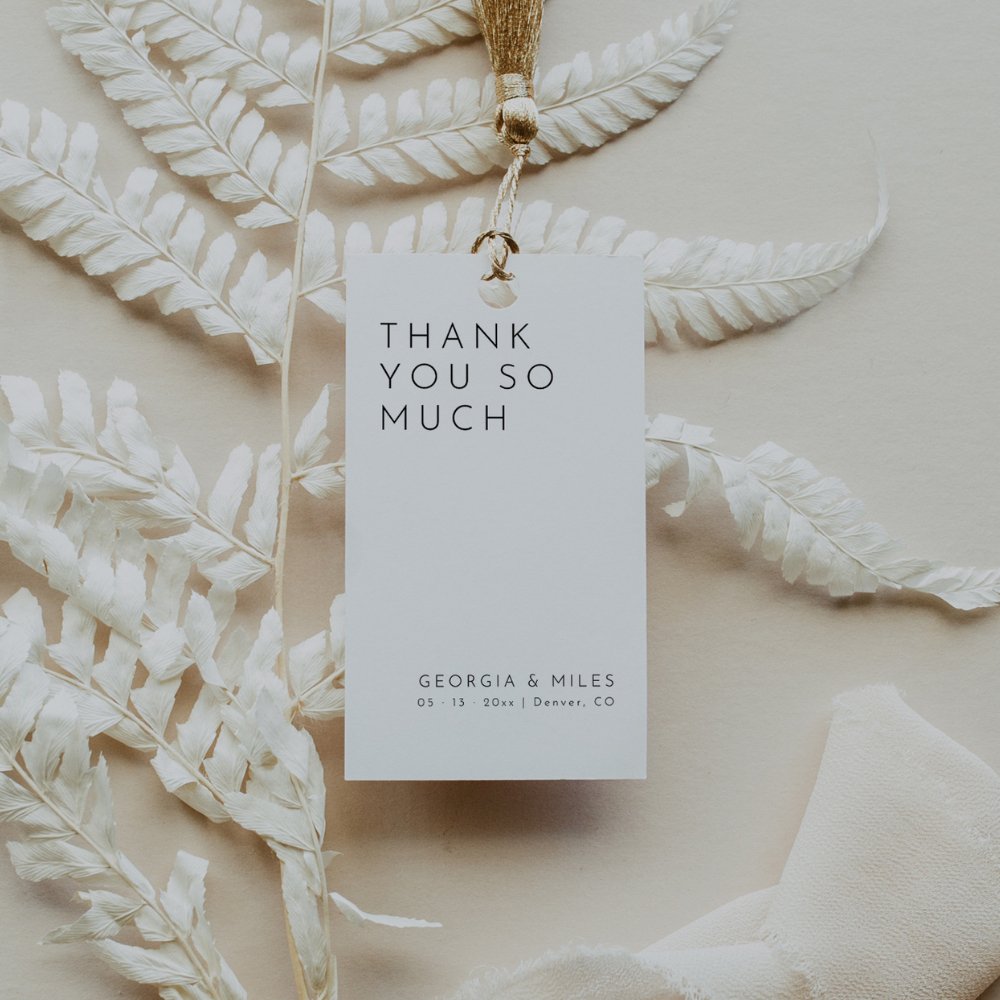 Modern Wedding Thank You Favor Tag Template HARLOW - SincerelyByNicole