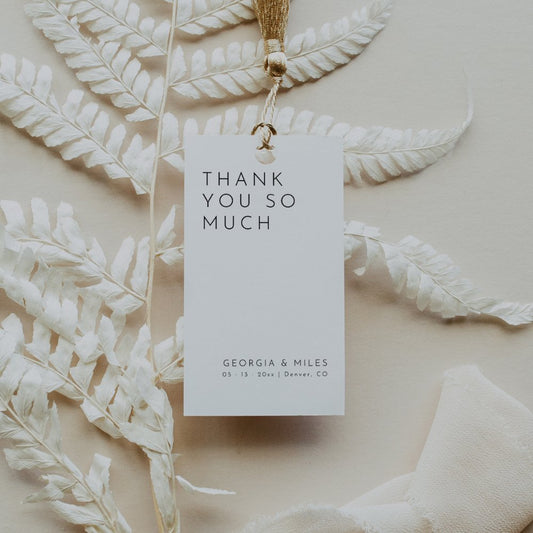Modern Wedding Thank You Favor Tag Template HARLOW - SincerelyByNicole