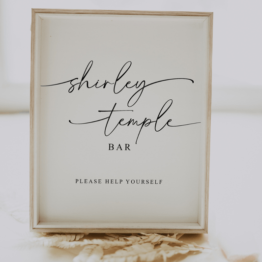 Printable Modern Shirley Temple Bar Sign - SincerelyByNicole