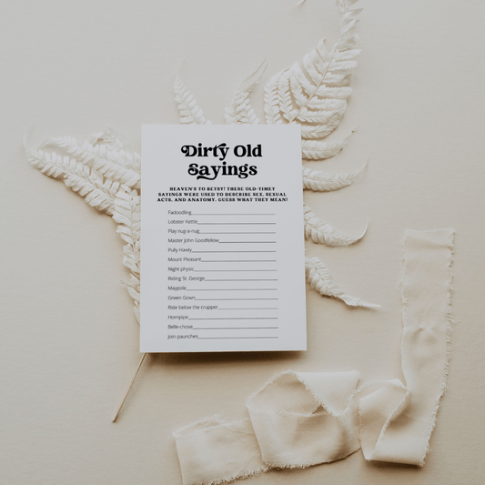 Retro Bachelorette Dirty Old Sayings Game - SincerelyByNicole