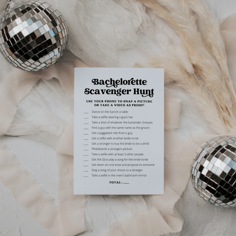 Retro Bachelorette Party Scavenger Hunt Game - SincerelyByNicole