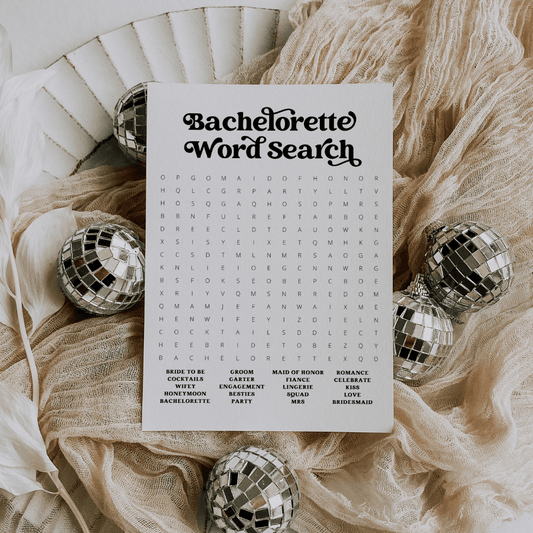 Retro Bachelorette Word Search - SincerelyByNicole
