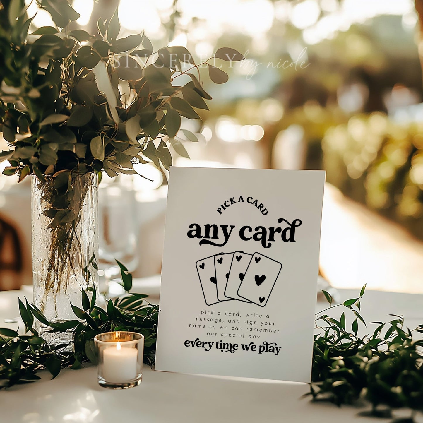 Retro Pick A Card Wedding Guestbook Sign - SincerelyByNicole