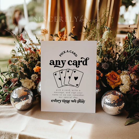 Retro Pick A Card Wedding Guestbook Sign - SincerelyByNicole
