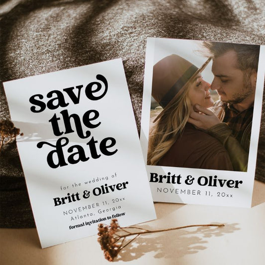 Retro Save The Date Template Editable In Canva CHARLI - SincerelyByNicole