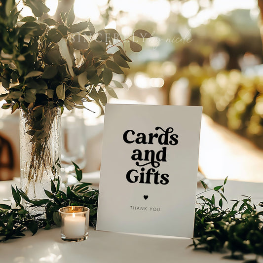 Retro Wedding Cards and Gifts Sign - SincerelyByNicole