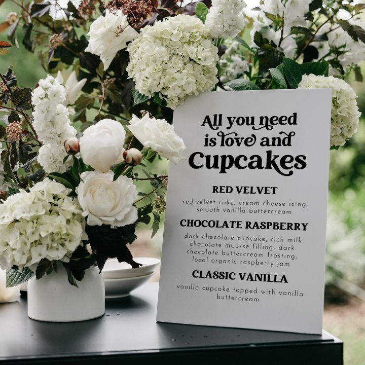 Retro Wedding Cupcake Station Sign Template Editable In Canva CHARLI - SincerelyByNicole