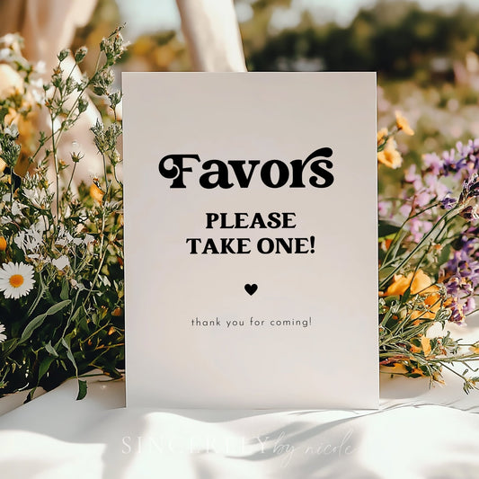 Retro Wedding Favors Please Take One Sign - SincerelyByNicole