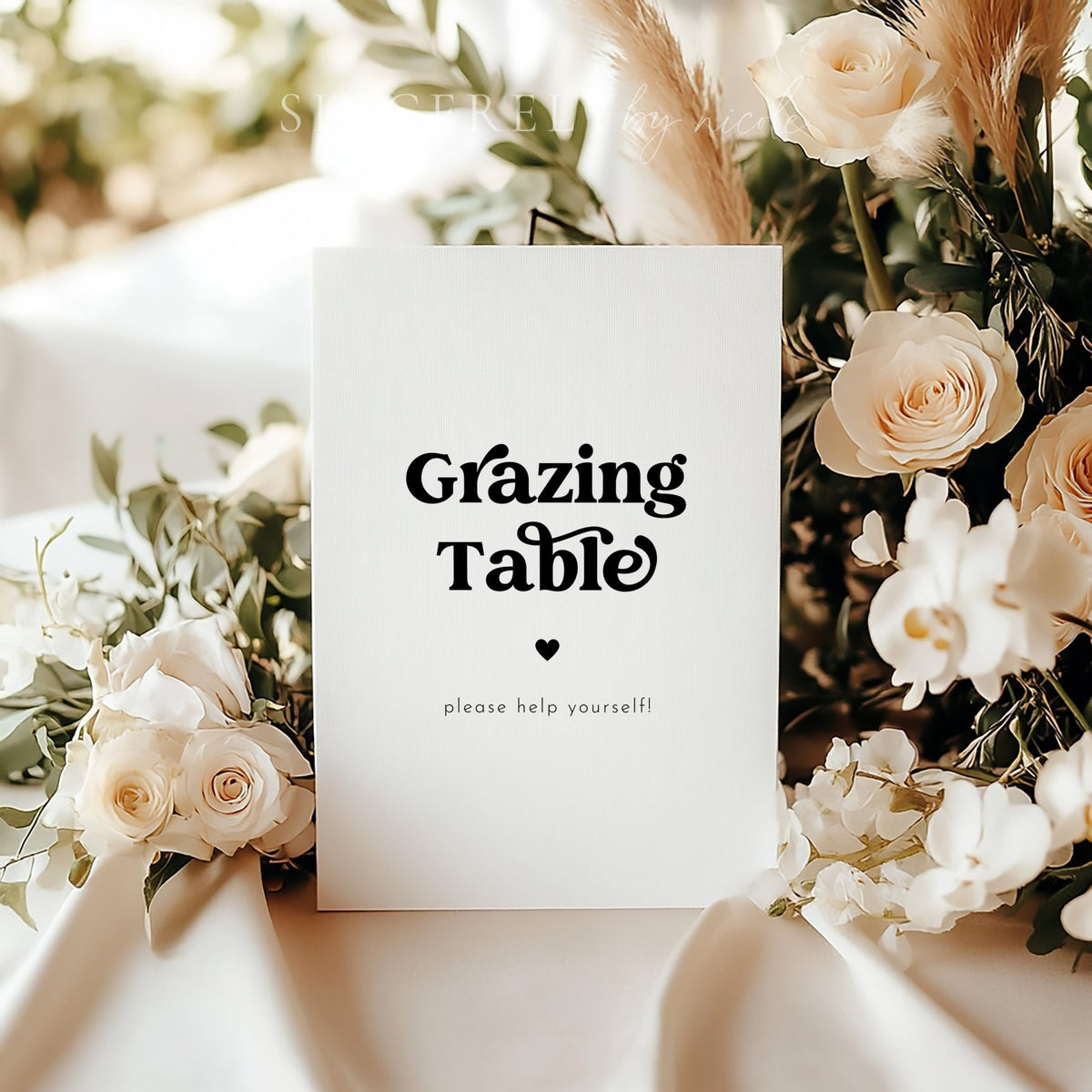 Retro Wedding Grazing Table Sign - SincerelyByNicole